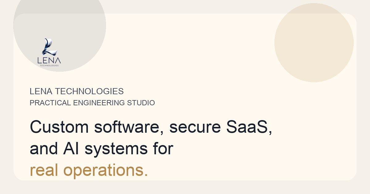Workflow Automation System Design Custom Software & AI Systems | Lena Technologies